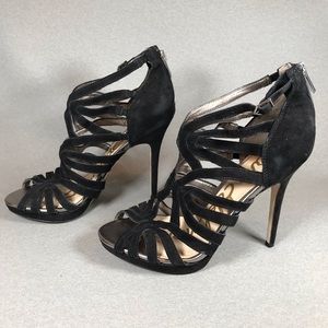 Sam Edelman Eve Caged Suede Peep Toe Sandal